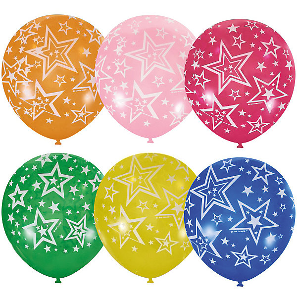 фото Воздушные шары Latex Occidental "Звёзды" 25 шт., декоратор (шёлк)