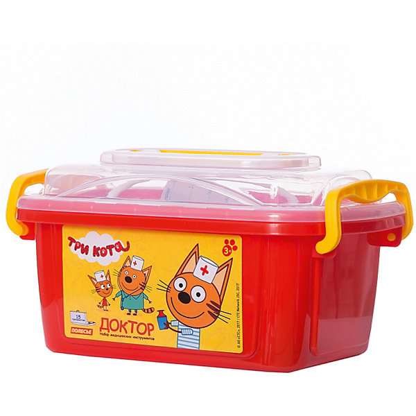 

Игровой набор Полесье "Три кота. Доктор", в белом контейнере с котом, Красный