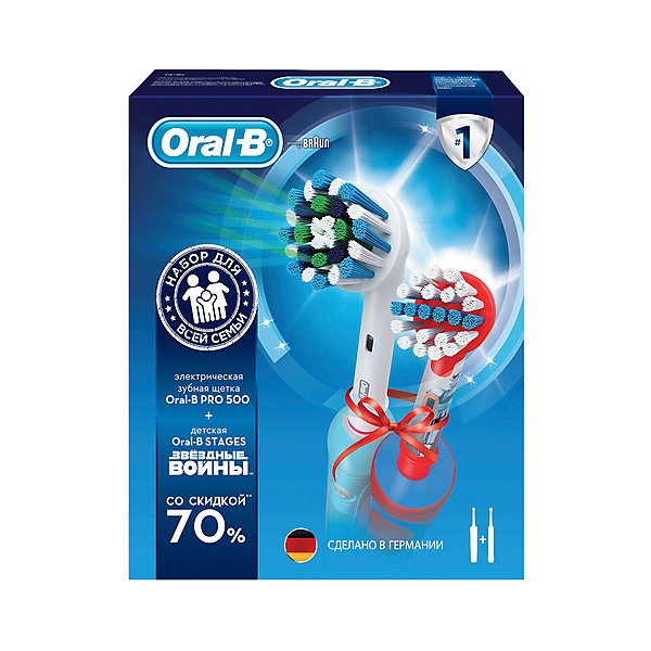 Набор электрических зубных щеток Oral-B Pro 500 и Stages Power Star Wars 7911652