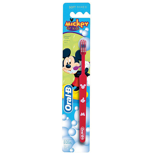 Oral-B Детская зубная щетка Oral-B Mickey for Kids 20 от 3 лет, красная