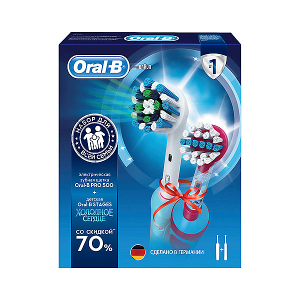 

Промо-набор электрических зубных щеток Oral-B Pro 500 + Stages Power "Frozen, Синий, Промо-набор электрических зубных щеток Oral-B Pro 500 + Stages Power "Frozen"