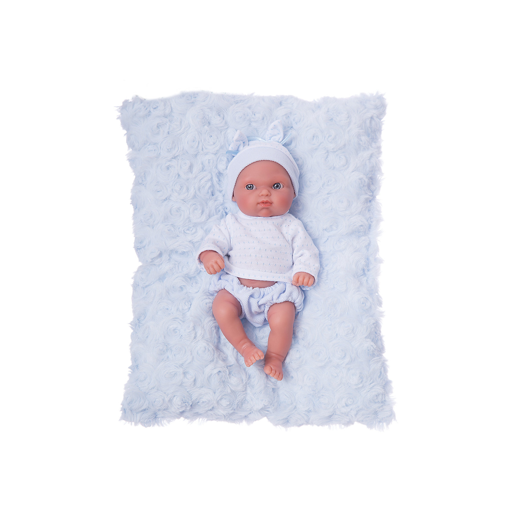 фото Кукла-пупс munecas antonio juan "пепито" на голубом одеялке, 21 см