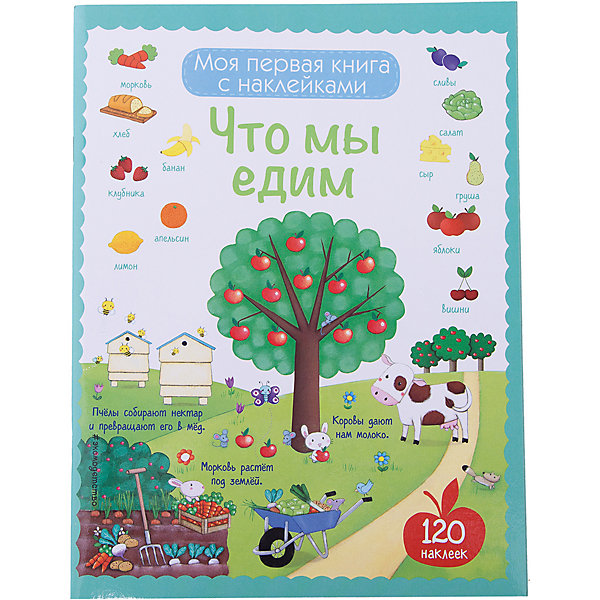 

Книжка с наклейками "Что мы едим", 120 наклеек