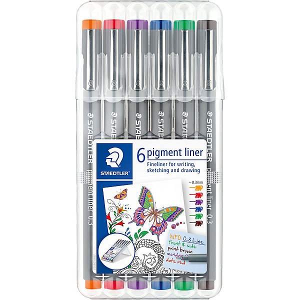 

Набор капиллярных ручек Staedtler «Pigment Liner»,6 цветов