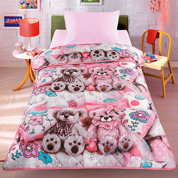 

Покрывало-одеяло Тэдди, розовый 140*200, стеганное, Letto
