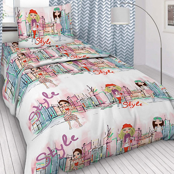 

Детское постельное белье 1,5 сп Letto, Модницы, Розовый