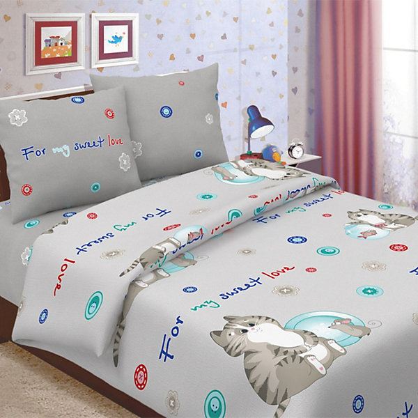 

Детское постельное белье 1,5 сп Letto, Коржик, Серый