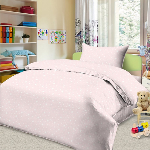 

Детское постельное белье 1,5 сп Letto, Звездочка, розовый