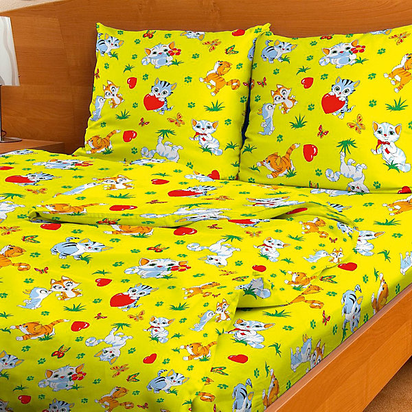 

Детское постельное белье 1,5 сп Letto, Мурзик, Желтый