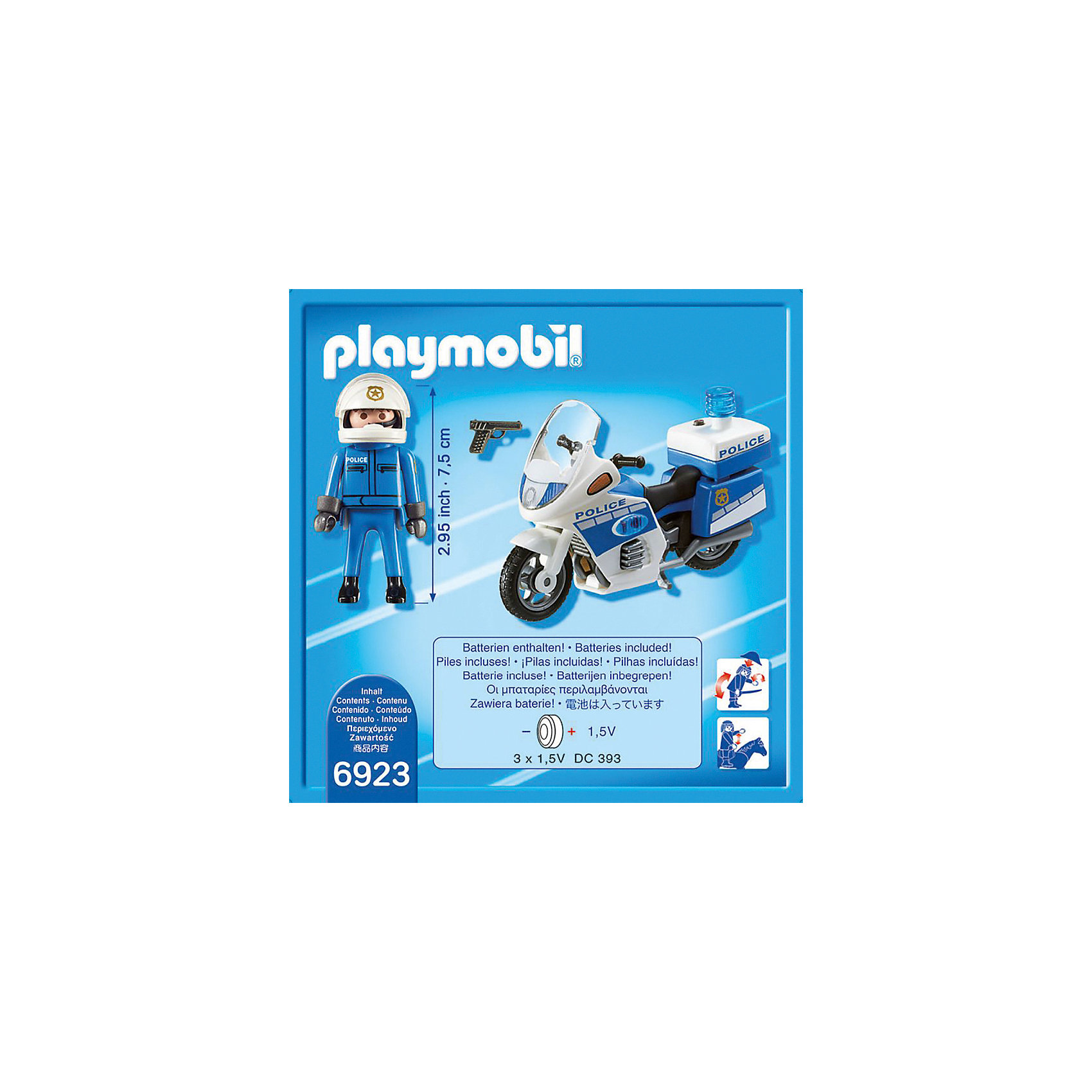 

Конструктор Playmobil "Полиция" Полицейский мотоцикл со светодиодом