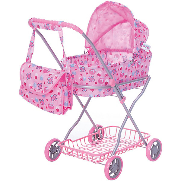 

Коляска для кукол с сумкой Buggy Boom, светло-розовая, Розовый