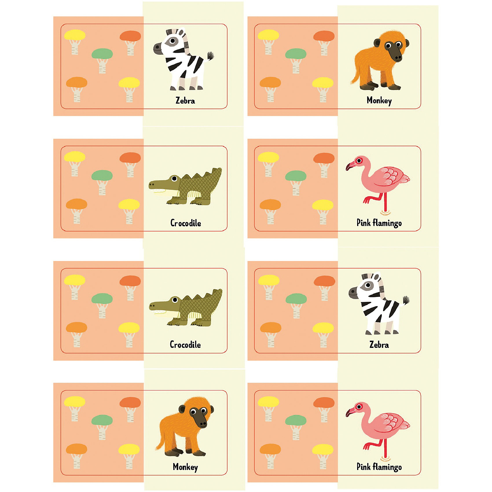 фото Книга-игра "Мемори" Животные: Играем и учим английские слова Clever