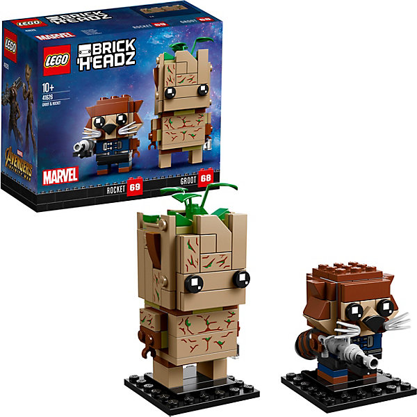 

Сборная фигурка LEGO BrickHeadz 41626: Грут и Ракета