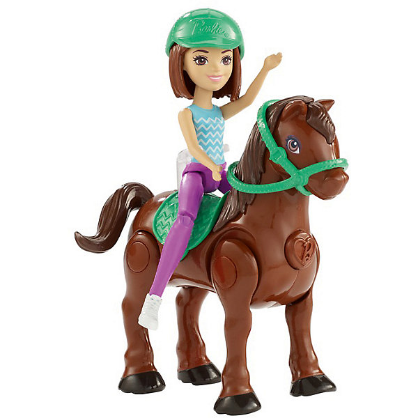 

Игровой набор с мини-куклой Barbie "В движении" Пони и кукла в зелёном шлеме