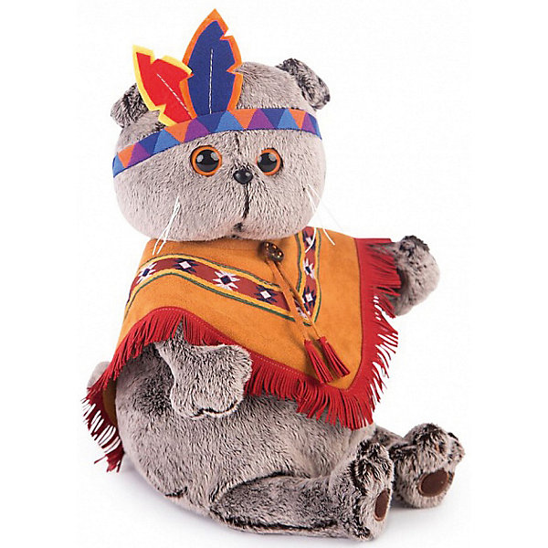 

Мягкая игрушка Budi Basa Кот Басик в костюме индейца, 19 см, Коричневый