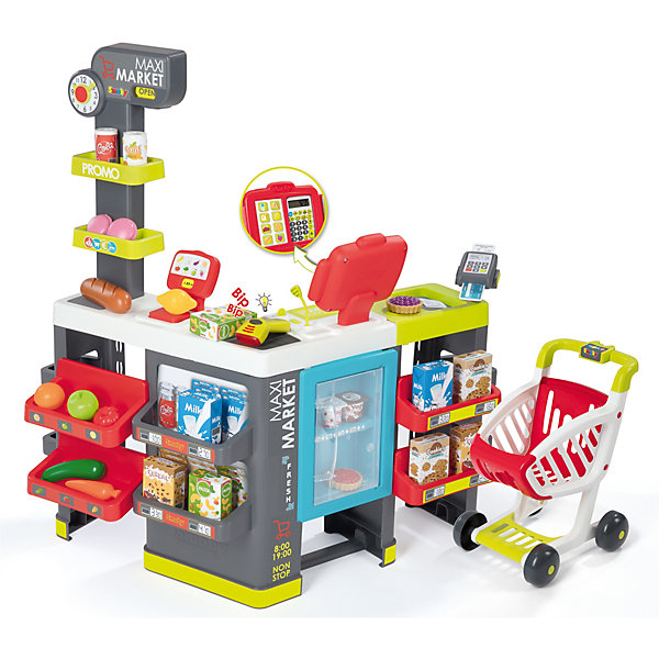 

Игровой набор Smoby "MAXI Market" Супермаркет с тележкой, 50 предметов