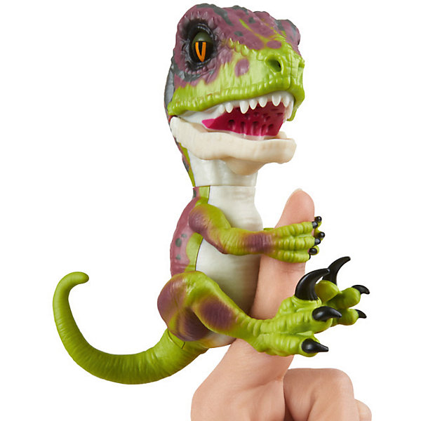 

Интерактивный динозавр Fingerlings, 12 см (зеленый с фиолетовым) WowWee, Светло-зеленый