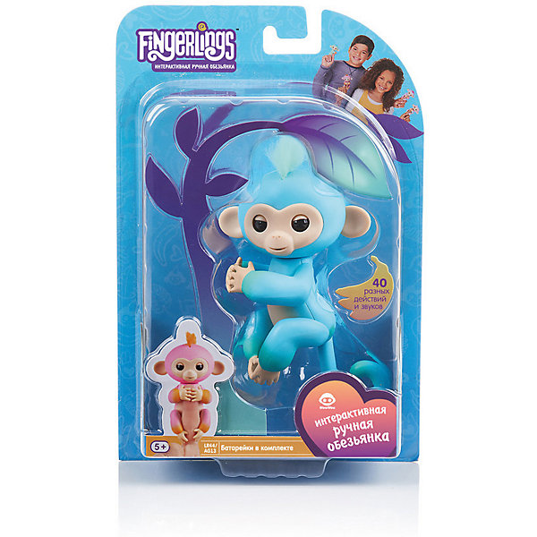 

Интерактивная обезьянка WowWee Fingerlings Чарли, 12 см (голубая с зеленым, Интерактивная обезьянка WowWee Fingerlings Чарли, 12 см (голубая с зеленым)
