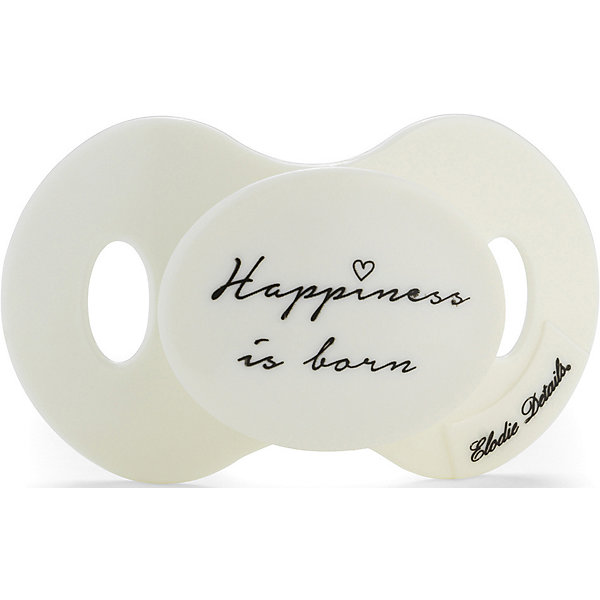 

Силиконовая пустышка Elodie Details "Newborn Happiness is Born" 0-6 мес., белая, Белый