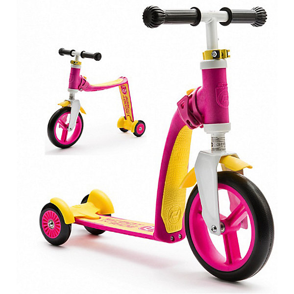 

Трехколесный самокат-трансформер Scoot&Ride «Highway Baby Plus», желто-розовый
