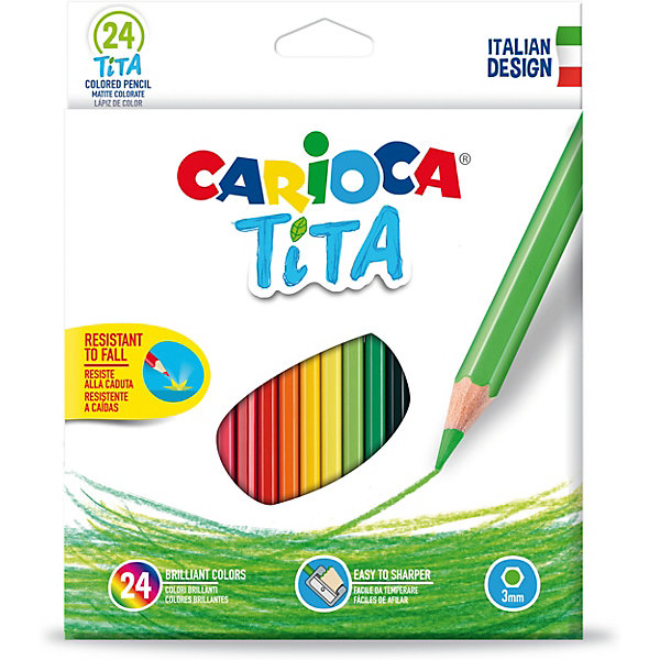 

Набор карандашей цветных пластиковых Carioca Tita, 24 цвета