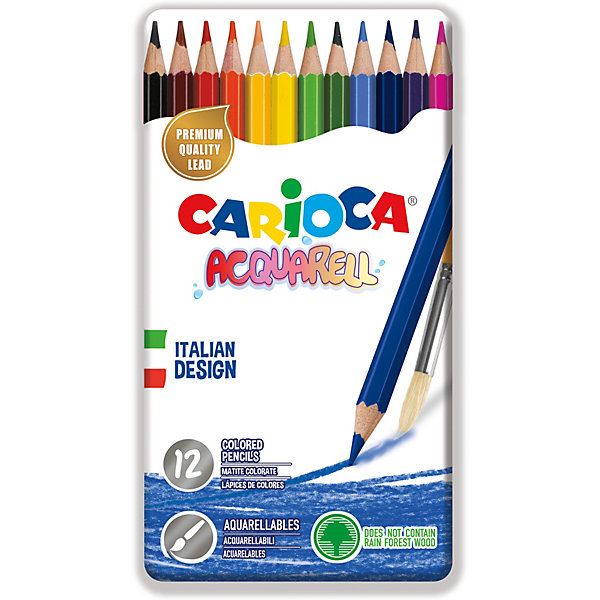 

Набор цветных карандашей Carioca Acquarell, 12 цветов