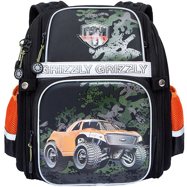 

Рюкзак школьный Grizzly, чёрный, Черный