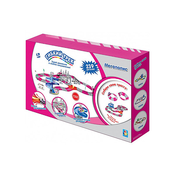 

Гибкий трек 1Toy "Мегаполис", 239 деталей, Розовый