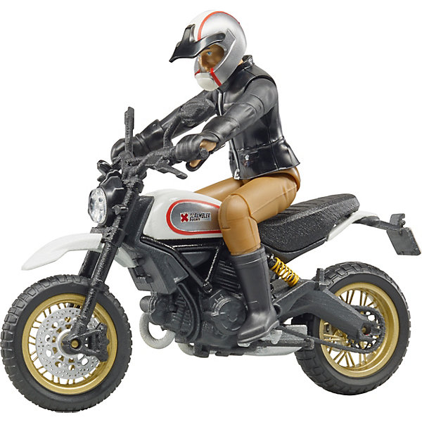 Мотоцикл Scrambler Ducati Desert Sled с мотоциклистом