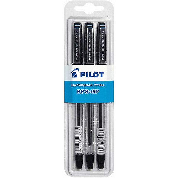 Pilot Шариковые ручки Pilot 0,7 мм 3 шт, чёрные