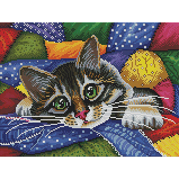 

Алмазная мозаика Белоснежка «Котик в лоскутках», 30х40 см