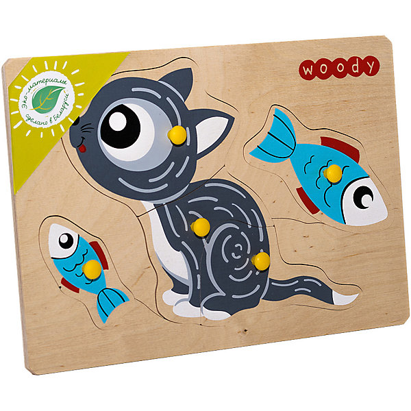 

Пазл Woody "Котик", Разноцветный
