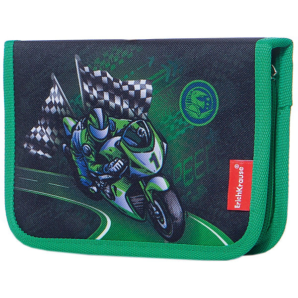 

Пенал-книжка без наполнения ErichKrause 135x205x30мм Motorbike, Зеленый