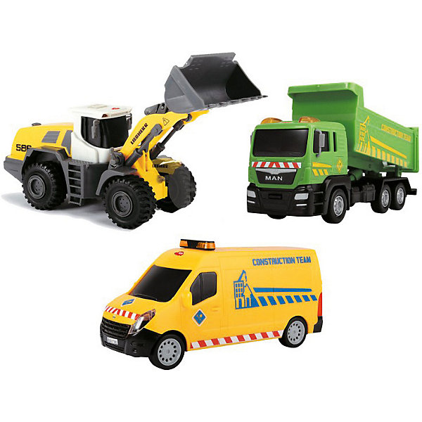 

Набор машинок Dickie Toys "Строительная техника", 3 машинки, Разноцветный