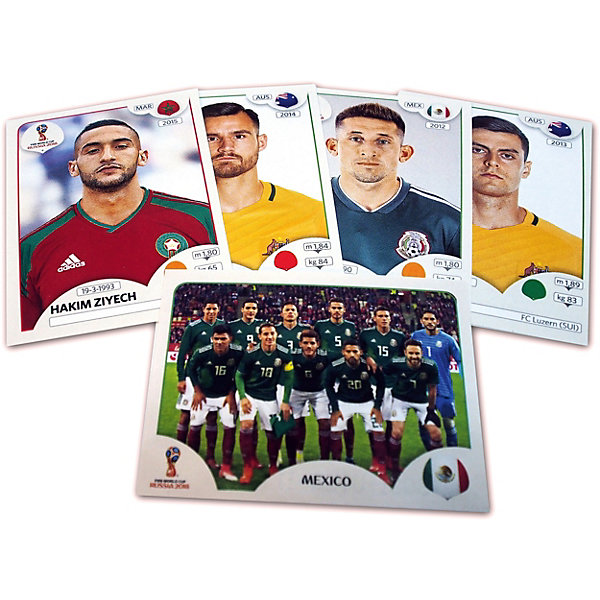 

Коллекционные карточки Panini "FIFA-2018", 6 карточек