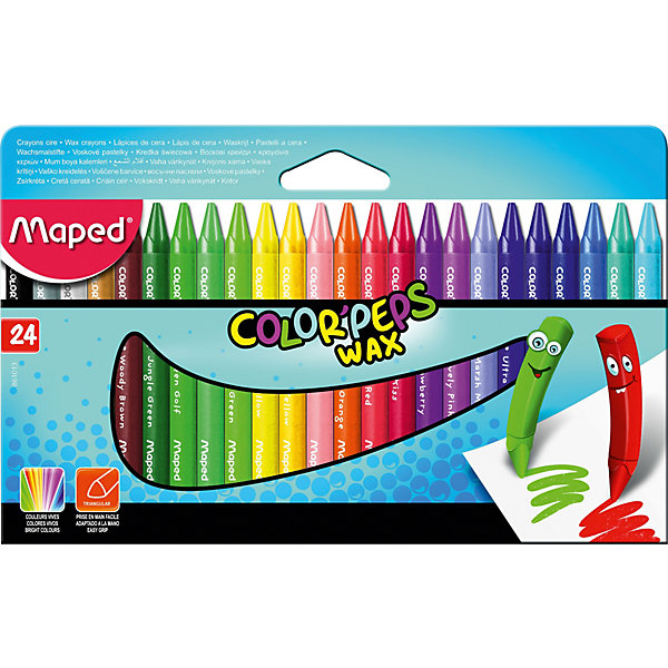 

Мелки восковые Maped «Color'peps Wax», 24 цвета, Разноцветный