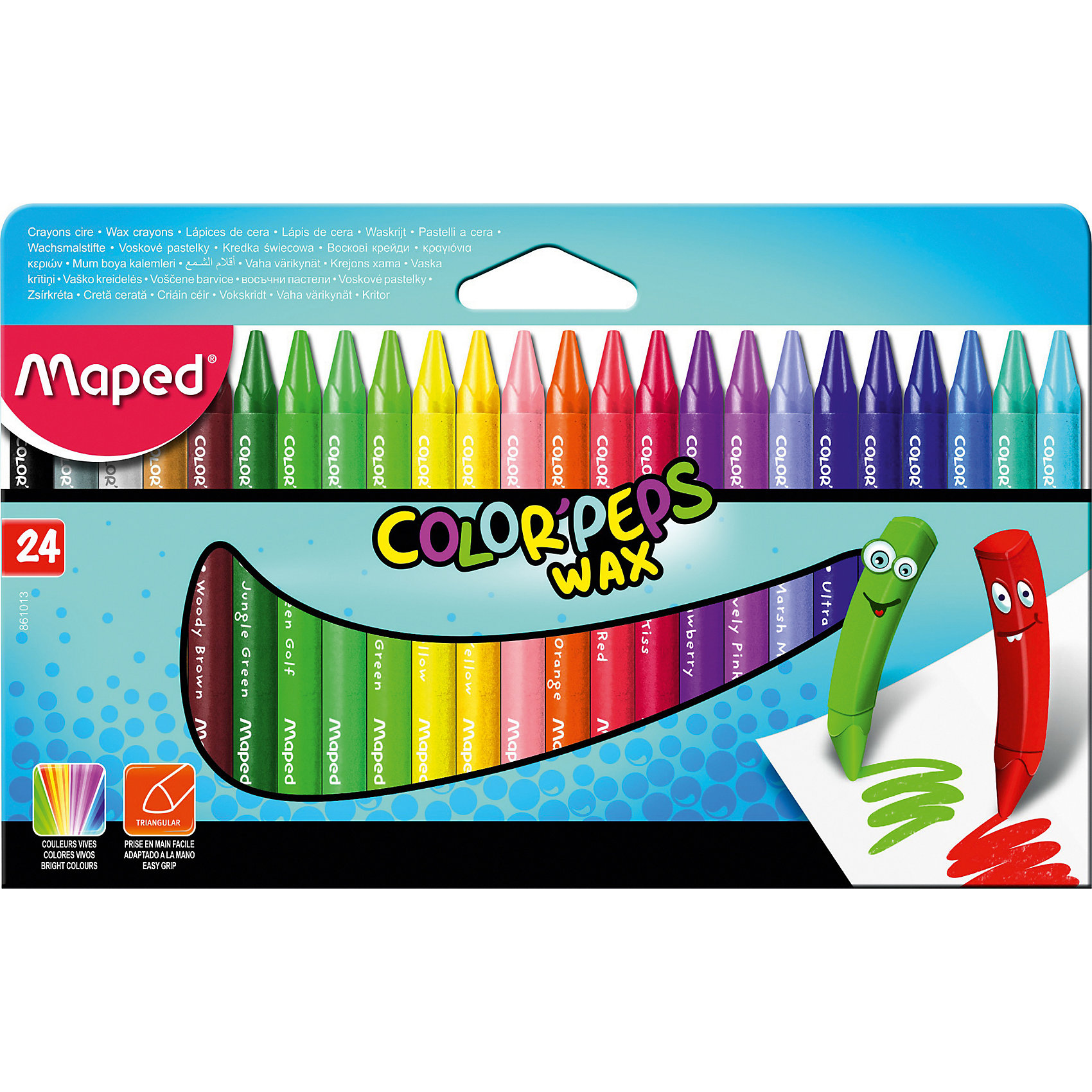 

Мелки восковые Maped «Color'peps Wax», 24 цвета, Разноцветный