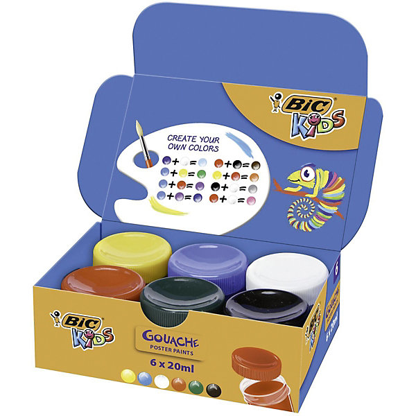 

Гуашь BIC «Kids», 6 цветов, Разноцветный