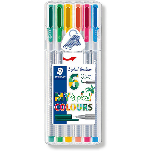 

Набор капиллярных ручек Staedtler « Triplus fineliner», 6 цветов, Разноцветный