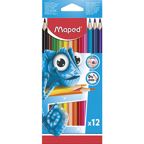

Карандаши цветные Maped «Pulse», 12 цветов, Разноцветный