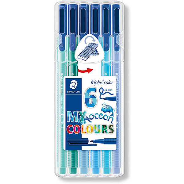 Набор фломастеров Staedtler «Triplus color», 6 цветов океана