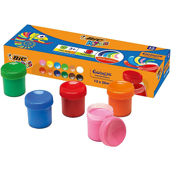 

Гуашь BIC «Kids», 12 цветов, Разноцветный