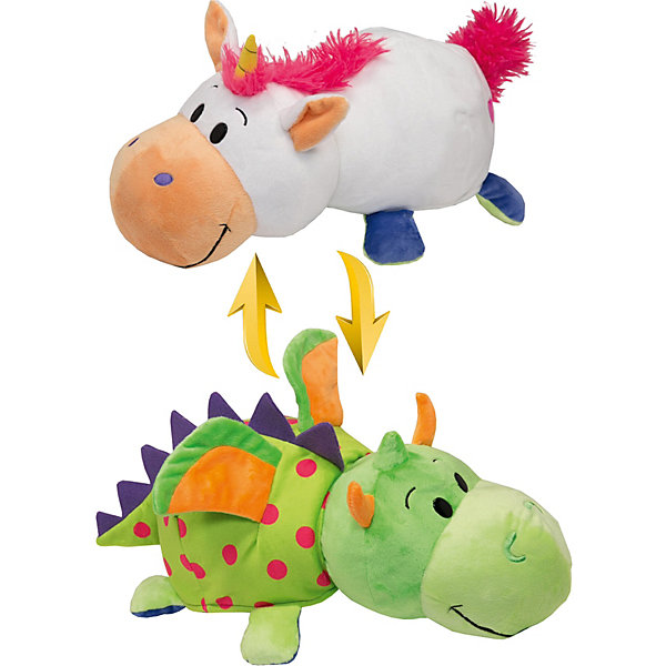 

Мягкая игрушка-вывернушка 1toy Единорог - Дракон, 40 см, Разноцветный