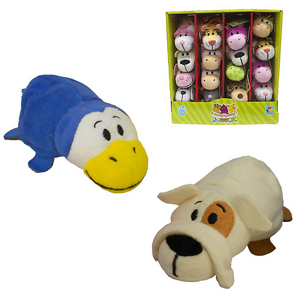 

Мягкая игрушка-вывернушка 1toy Бульдог-Пингвин, 12 см, Разноцветный