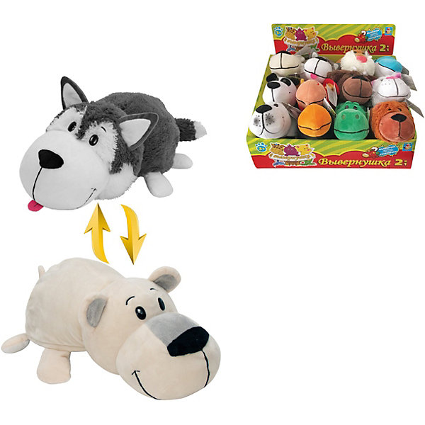 

Мягкая игрушка-вывернушка 1toy Хаски - Полярный медведь, 20 см, Разноцветный