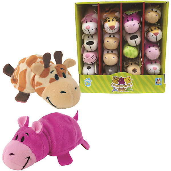 

Мягкая игрушка-вывернушка 1toy Жираф - Бегемот, 12 см, Разноцветный