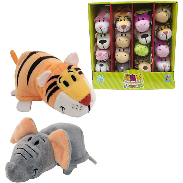 

Мягкая игрушка-вывернушка 1toy Слон - Тигр, 12 см, Разноцветный