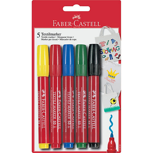 

Фломастеры для ткани Faber-Castel, 5 шт, Разноцветный