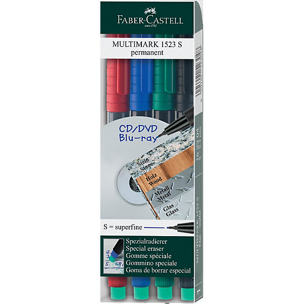 Faber-Castell Капиллярная ручка Faber-Castell «Multimark» для письма на СD, 4 шт
