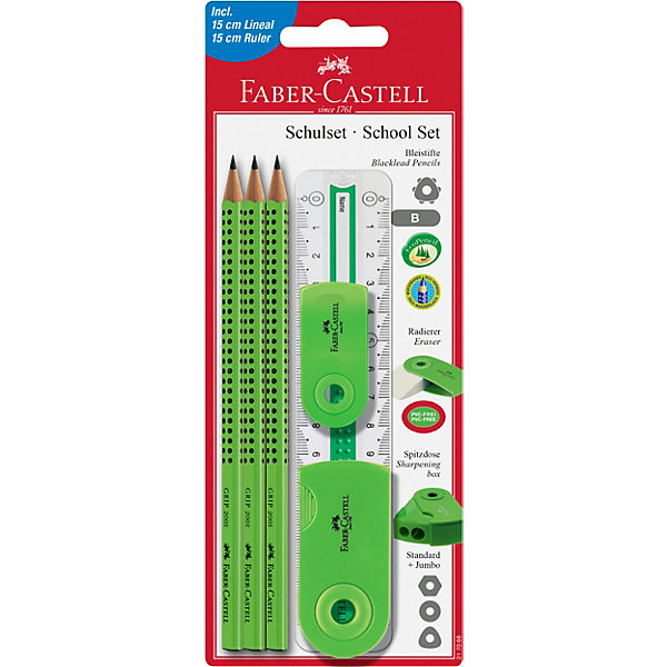 

Специальный набор с карандашами Faber-Castell «Grip 2001», зеленый